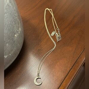 Gold Crescent Moon Pendant Necklace